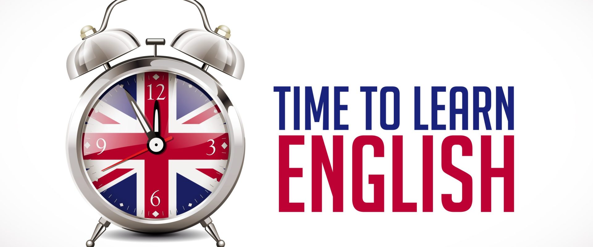 Alarm clock with british flag on clock face - learning concept
